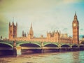 Retro look Westminster Bridge Royalty Free Stock Photo