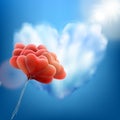 Retro love balloons on blue sky. EPS 10 Royalty Free Stock Photo