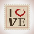 Retro love stamp