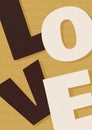 Retro love typography poster with bold geometric letters on textured background Royalty Free Stock Photo
