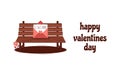 Retro lovely cartoon heart card. Cute Groovy trendy concept with inscription Happy Valentines Day. Trendy retro 60s 70s