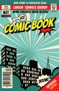 Retro magazine cover. Vintage comic book vector template Royalty Free Stock Photo