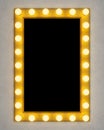 Retro make-up mirror on concrete wall