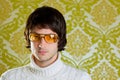 Retro man vintage glasses and turtleneck sweater Royalty Free Stock Photo