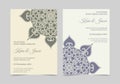 Retro mandala style wedding invitation