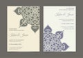 Retro mandala style wedding invitation