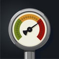 Retro manometer. Realistic vintage pressure gauge. Metallic pressure sensor. Royalty Free Stock Photo