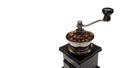 Retro manual coffee grinder on white background Royalty Free Stock Photo