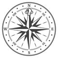 Retro map navigation symbol. Compass wind rose Royalty Free Stock Photo