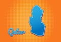 Retro map of Qatar with halftone background. Cartoon map icon in comic book and pop art style. Cartography business concept. Great