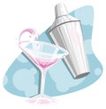 Retro martini and shaker