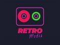 Retro media audio cassette logo