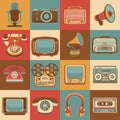 Retro media icons