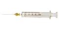 Delicate retro medical glass syringe with stainless steel needle