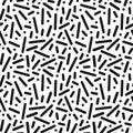 Retro memphis pattern - seamless trendy background. Fashion 80-90s. Dash mosaic black and white texture