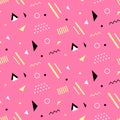 Retro memphis seamless pattern. 80-90s fashion style Royalty Free Stock Photo