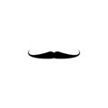 Retro mens fake mustache black icon isolated on white background.