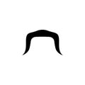 Retro mens fake mustache black icon isolated on white background