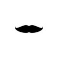 Retro mens fake mustache black icon isolated on white background