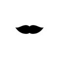 Retro mens fake mustache black icon isolated on white background