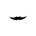 Retro mens fake mustache black icon