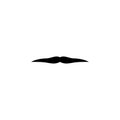 Retro mens fake mustache black icon isolated on white background