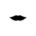 Retro mens fake mustache black icon isolated on white background