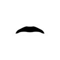 Retro mens fake mustache black icon isolated on white background