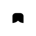 Retro mens fake mustache black icon