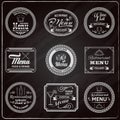 Retro Menu Labels Chalkboard Royalty Free Stock Photo