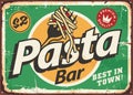 Retro menu poster design for pasta bar.