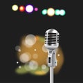 Retro Microphone abstract Spotlight background vector Royalty Free Stock Photo