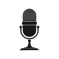 Retro Microphone Black Silhouette Vector Illustration Vintage Broadcast Recording Royalty Free Stock Photo