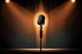 Retro microphone. Dynamic microphone. Neural network AI generated