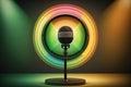 Retro microphone. Dynamic microphone. Neural network AI generated