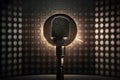 Retro microphone. Dynamic microphone. Neural network AI generated