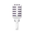Retro Microphone Flat Illustration. Clean Icon Design Element on Isolated White Background Royalty Free Stock Photo
