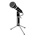 Retro Microphone Icon Isolated on White Background Royalty Free Stock Photo