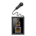 Retro Microphone Icon and Musical Sound Speaker Isolated on White Background Royalty Free Stock Photo