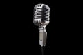 Retro microphone isolated on black background with clipping path. 3d illustration Royalty Free Stock Photo