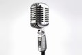 Retro microphone isolated on white background with clipping path. 3d illustration Royalty Free Stock Photo