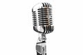 Retro microphone isolated on white background with clipping path. 3d illustration Royalty Free Stock Photo