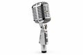 Retro microphone isolated on white background with clipping path. 3d illustration Royalty Free Stock Photo