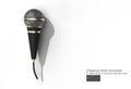 Retro microphone music award model template, karaoke, radio Pen Tool Created Clipping Path Included in JPEG Easy to Composite Royalty Free Stock Photo