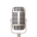 Vector retro microphone, karaoke radio broadcast Royalty Free Stock Photo