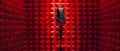 Retro Microphone in a Recording Studio with Soundproof Foam Walls for Improved Acoustics. Concept