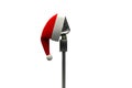 Retro microphone with santa hat Royalty Free Stock Photo