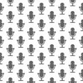 Retro microphone seamless pattern isolated on white background Royalty Free Stock Photo