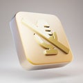 Retro Microphone Slash icon. Golden Retro Microphone Slash symbol on matte gold plate Royalty Free Stock Photo