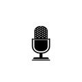 Retro microphone vector icon isolated on white Royalty Free Stock Photo